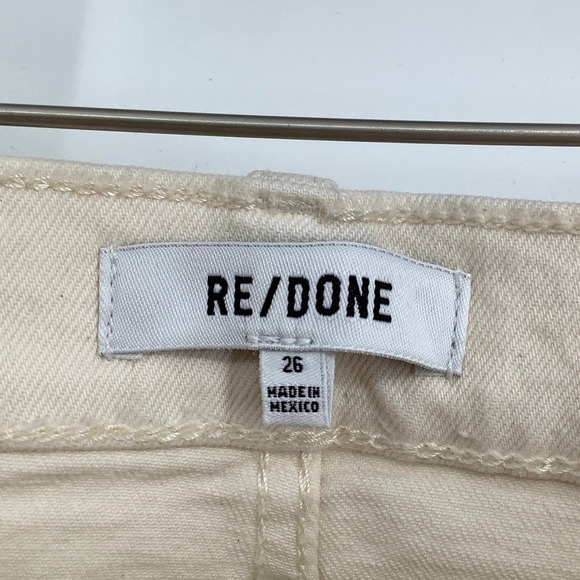 NEW RE/DONE Size 26 70s High Rise Skinny Boot Cut Vintage White Jeans $295 I10-7 - Picture 4 of 10